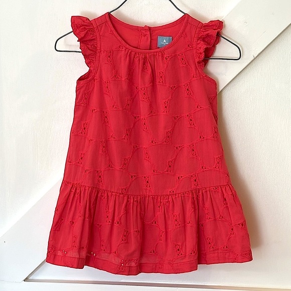 GAP Other - FINAL PRICE! Baby Gap Heart Embroidered Fully Lined Ruffle Dress 100% Cotton